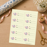 Snuggly Little Elephant Gift Tag Sticker Sheet