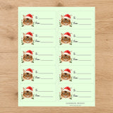 Somali Santa Paws Gift Tag Sticker Sheet - London Penny Gift Wrap