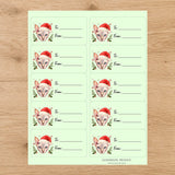 Sphynx Santa Paws Gift Tag Sticker Sheet - London Penny Gift Wrap