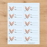 Sphynx Pawprint Wishes Gift Tag Sticker Sheet