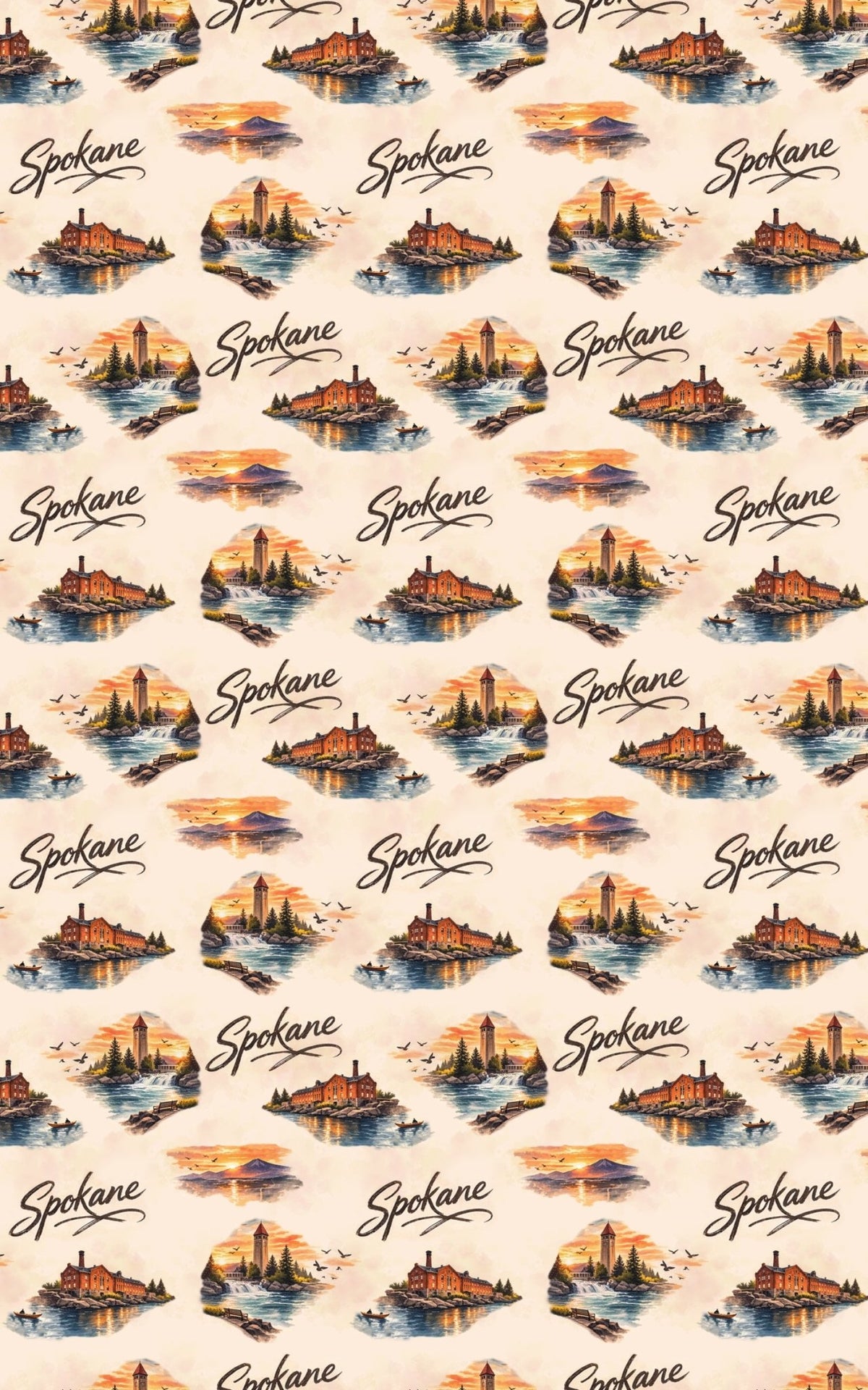 Spokane Riverfront Falls - London Penny Gift Wrap
