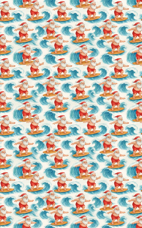 Surf’s Up Santa - London Penny Gift Wrap