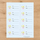 Sweet Dreams Little Mouse Gift Tag Sticker Sheet