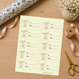 Swinging Little Giraffe Gift Tag Sticker Sheet