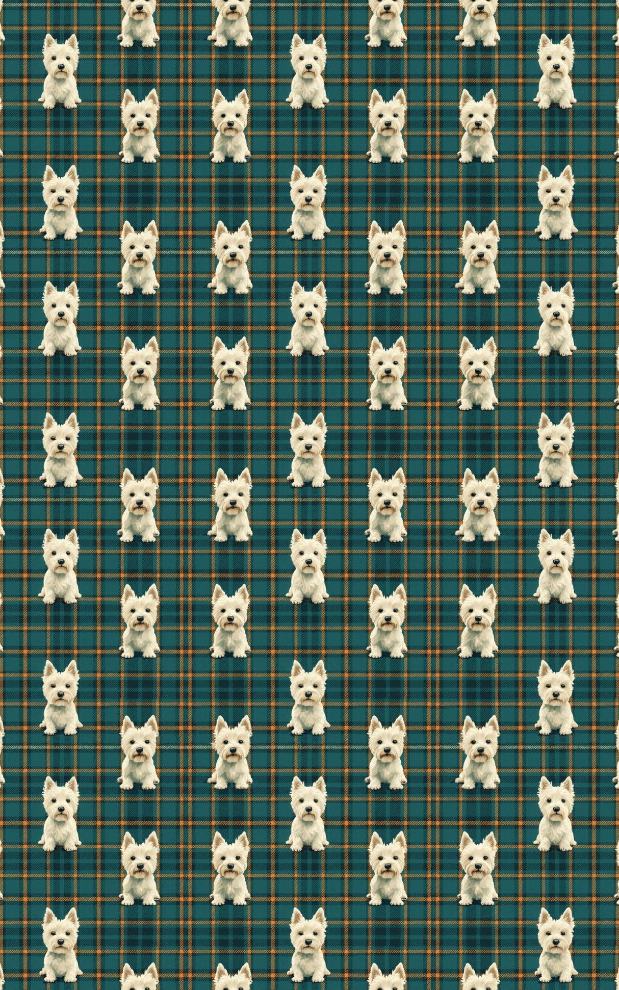 Terrier Tartan Trim - London Penny Gift Wrap