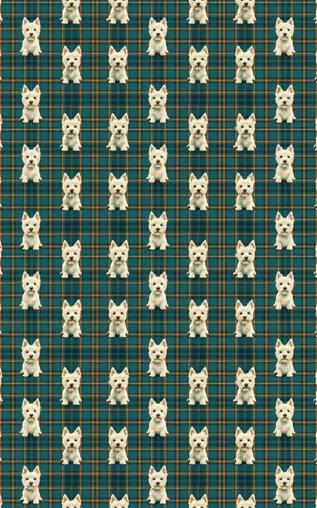 Terrier Tartan Trim - London Penny Gift Wrap