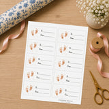 Tiny Little Toes Gift Tag Sticker Sheet