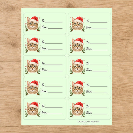 Toybob Santa Paws Gift Tag Sticker Sheet - London Penny Gift Wrap