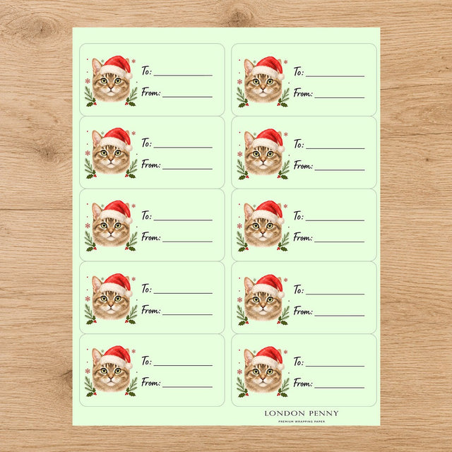 Toybob Santa Paws Gift Tag Sticker Sheet - London Penny Gift Wrap