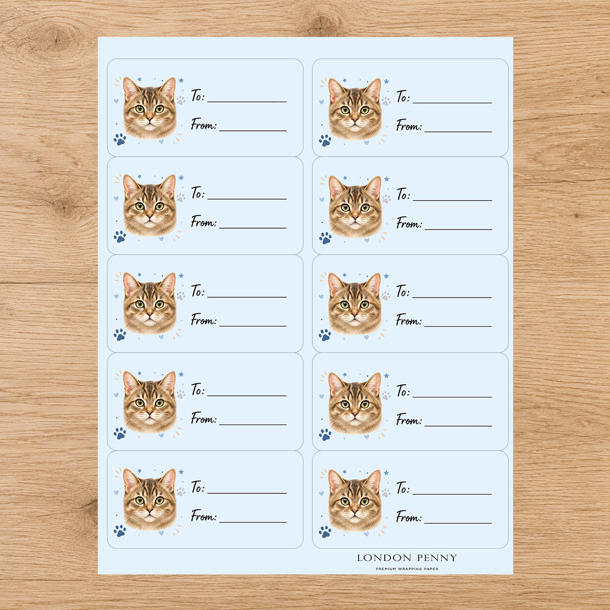 Toybob Pawprint Wishes Gift Tag Sticker Sheet