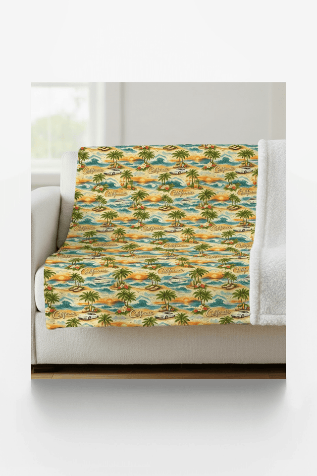 California Golden Coast Sherpa Blanket - London Penny Gift Wrap