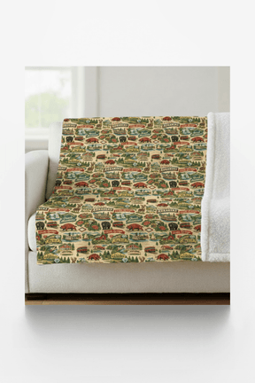 Arkansas Postcard Memories Sherpa Blanket - London Penny Gift Wrap