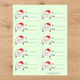 Turkish Angora Santa Paws Gift Tag Sticker Sheet - London Penny Gift Wrap