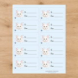 Turkish Angora Pawprint Wishes Gift Tag Sticker Sheet