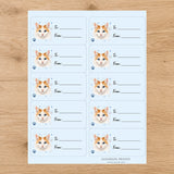 Turkish Van Pawprint Wishes Gift Tag Sticker Sheet