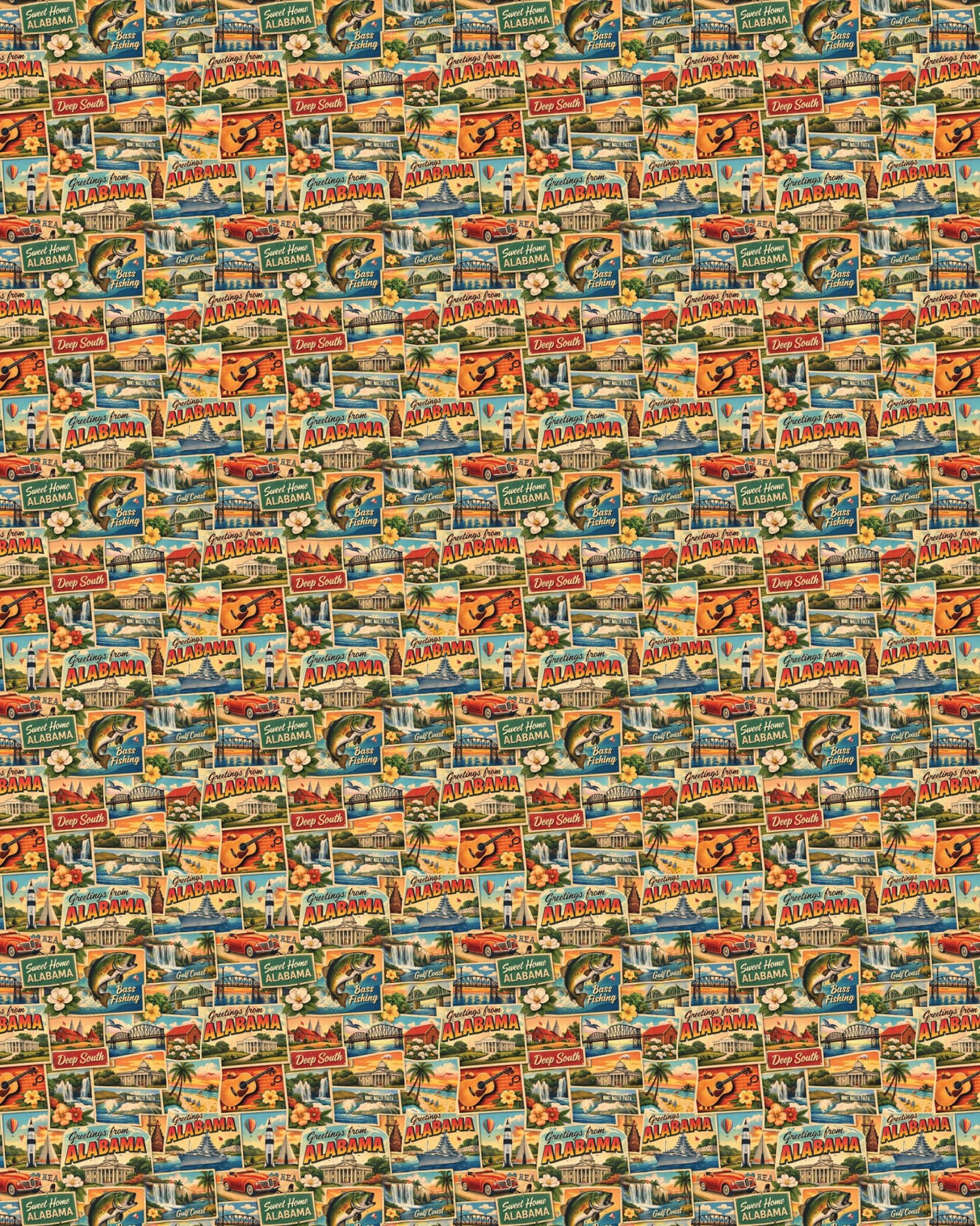 Alabama Postcard Memories Sherpa Blanket - London Penny Gift Wrap