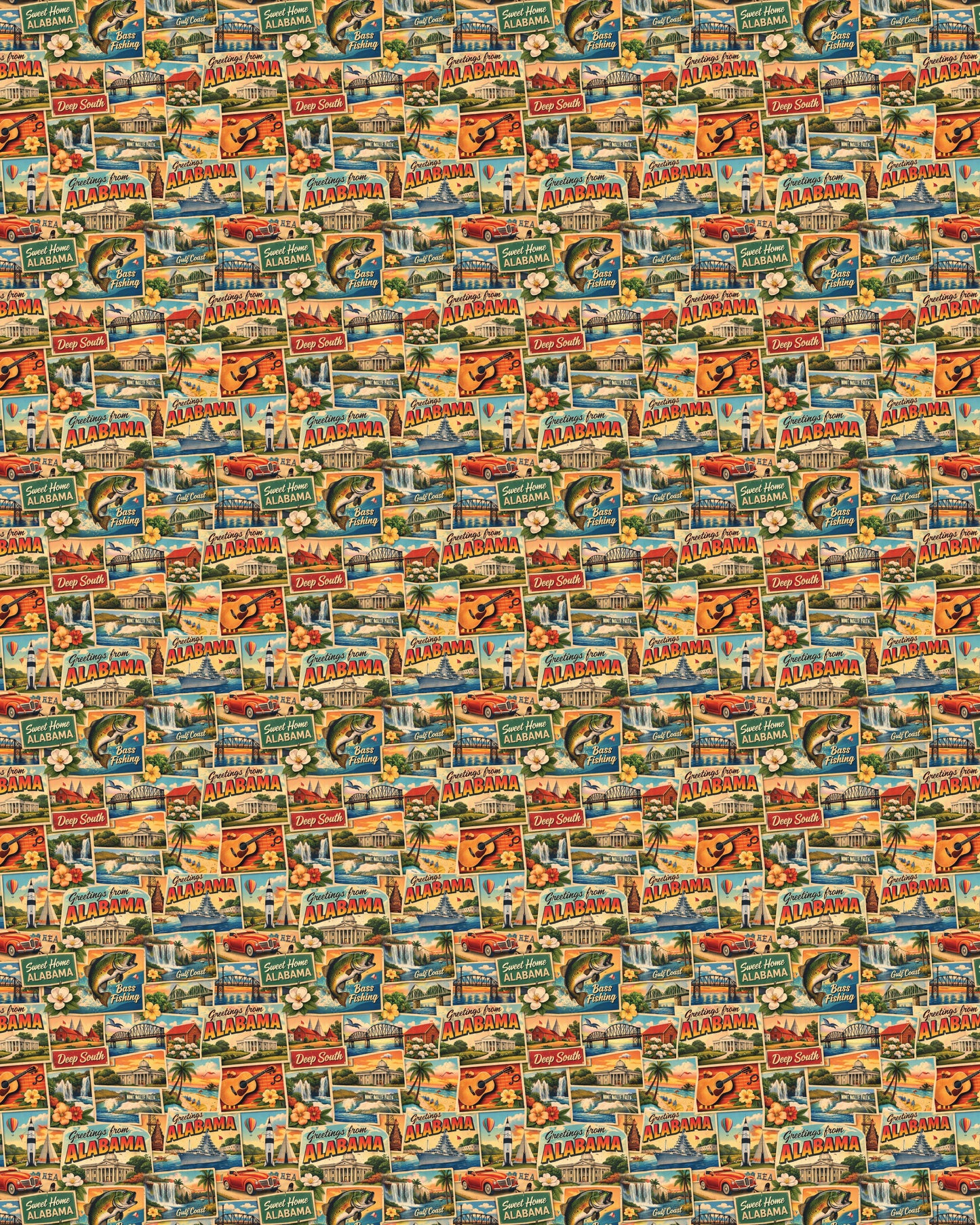 Alabama Postcard Memories Sherpa Blanket
