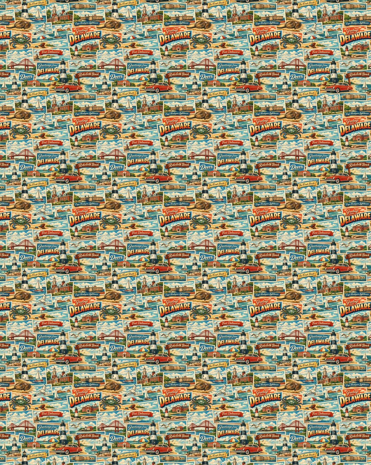 Delaware Postcard Memories Sherpa Blanket - London Penny Gift Wrap