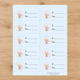 Up, Up & Away Baby Girl Gift Tag Sticker Sheet
