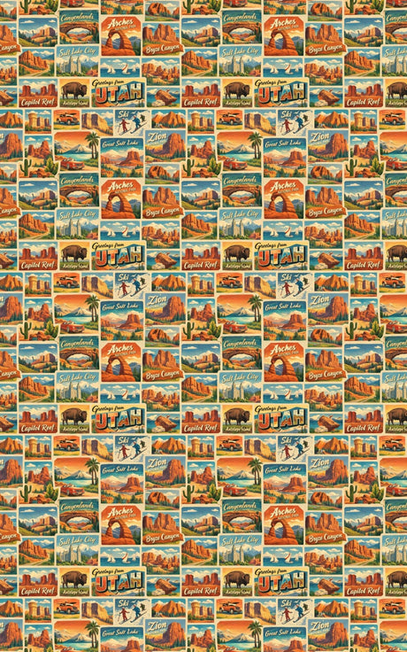 Utah Postcard Memories - London Penny Gift Wrap