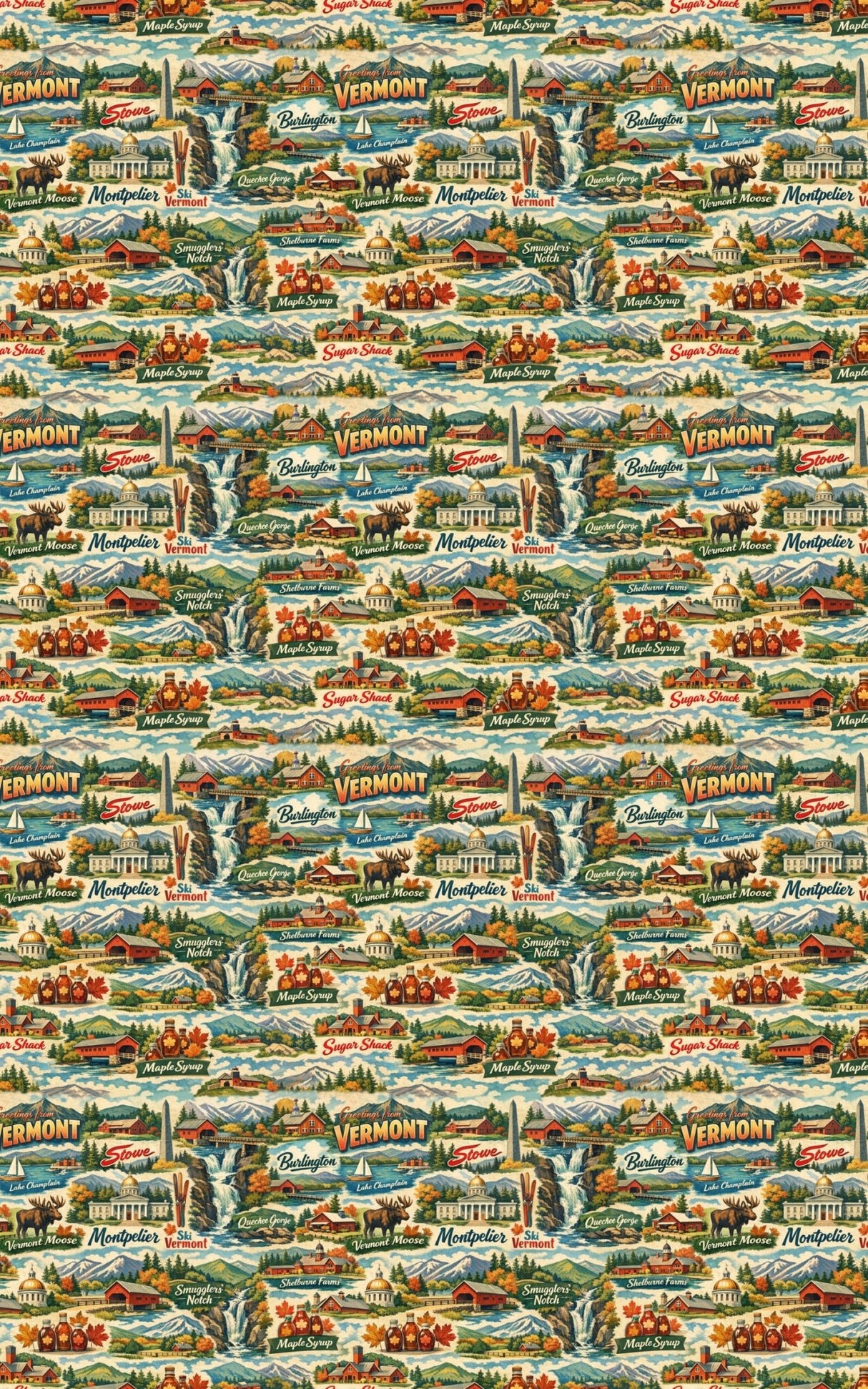Vermont Postcard Memories - London Penny Gift Wrap