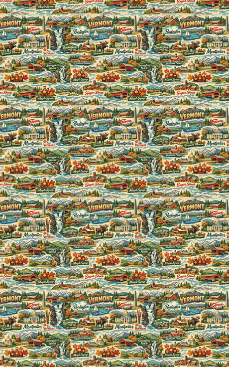 Vermont Postcard Memories - London Penny Gift Wrap