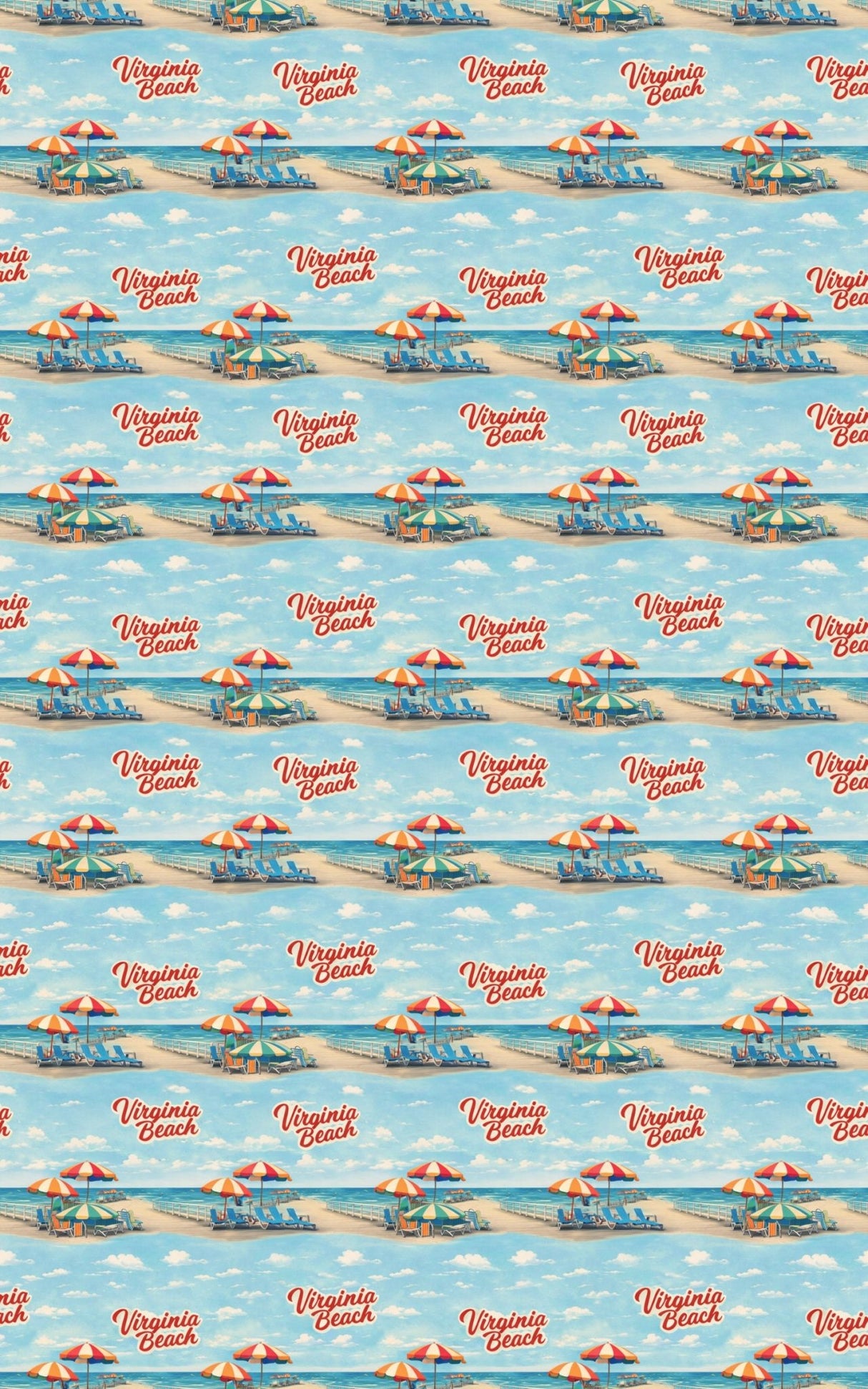 Virginia Beach Shoreline - London Penny Gift Wrap
