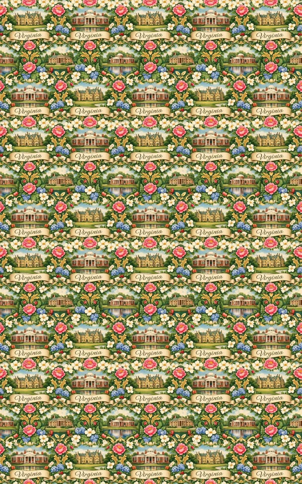 Virginia Colonial Garden - London Penny Gift Wrap