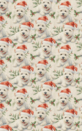 Santa Hat & Holly Hugs - London Penny Gift Wrap