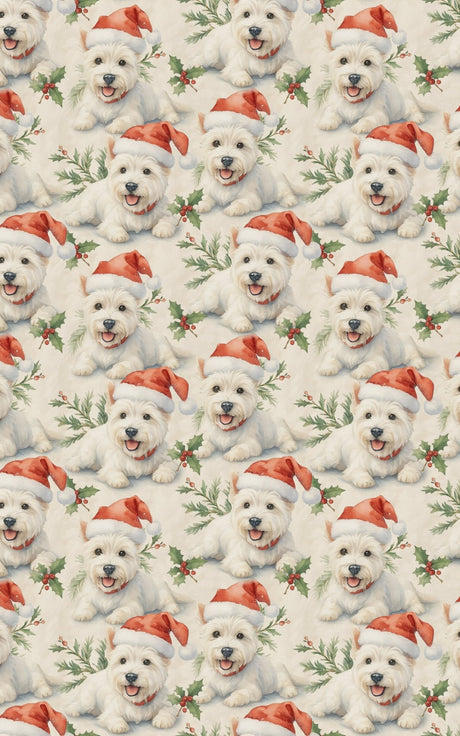 Santa Hat & Holly Hugs - London Penny Gift Wrap
