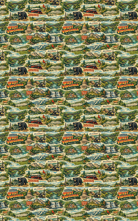 West Virginia Postcard Memories - London Penny Gift Wrap
