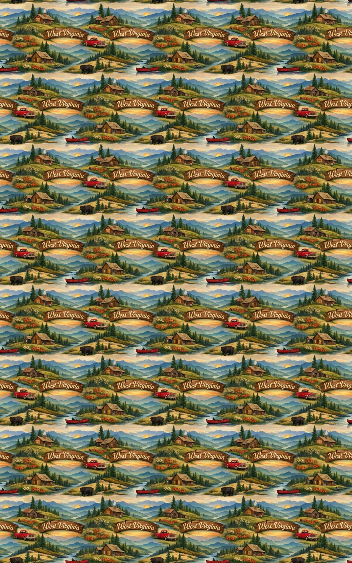 West Virginia Mountain Ridge - London Penny Gift Wrap