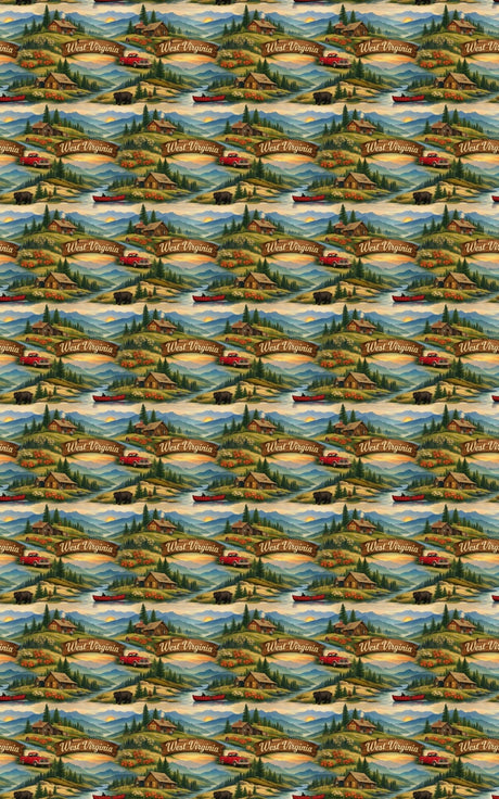 West Virginia Mountain Ridge - London Penny Gift Wrap