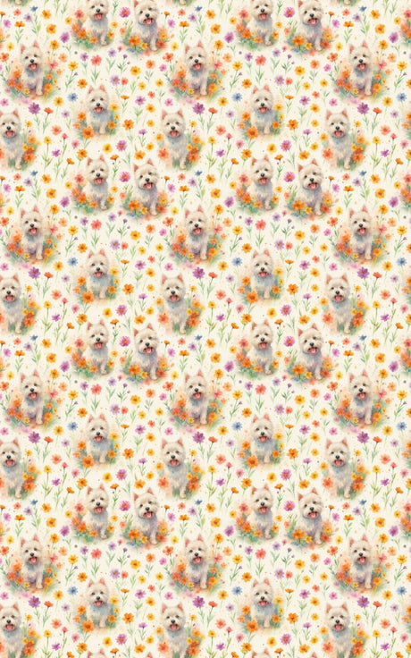 Wildflower Westie Waltz - London Penny Gift Wrap