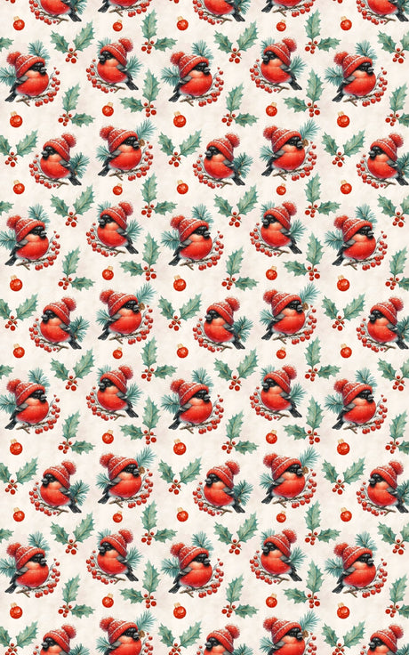 Winter Bullfinch Charm - London Penny Gift Wrap