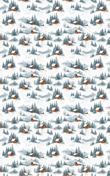 Winter Cabin Ski Trails - London Penny Gift Wrap