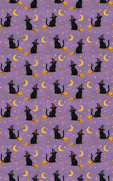 Celestial Cats & Broomsticks - London Penny Gift Wrap