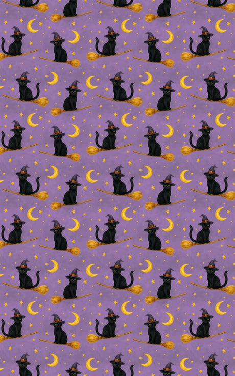 Celestial Cats & Broomsticks - London Penny Gift Wrap