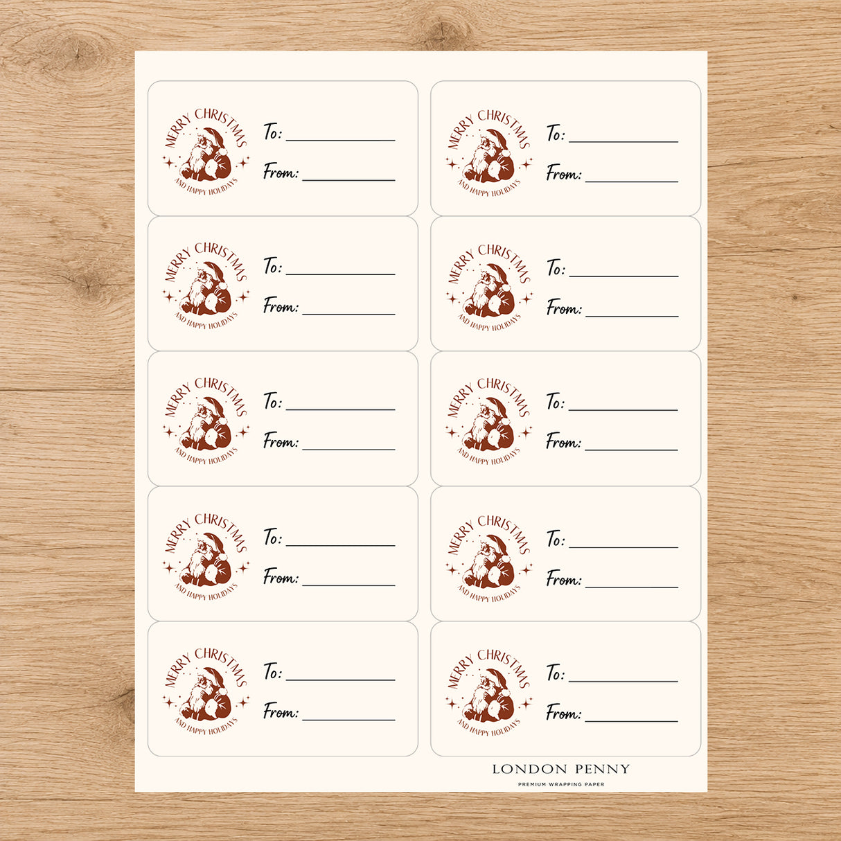 Woodland Christmas Wishes Gift Tag Sticker Sheet