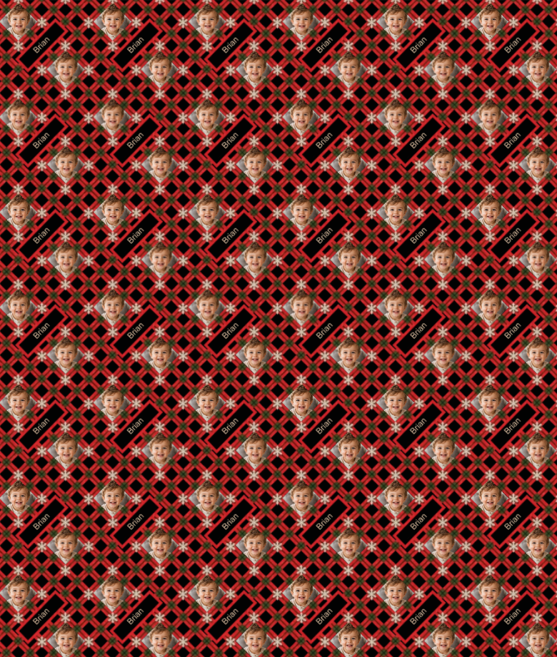Personalized Holly Jolly Plaid Wrapping Paper | Custom Gift Wrap