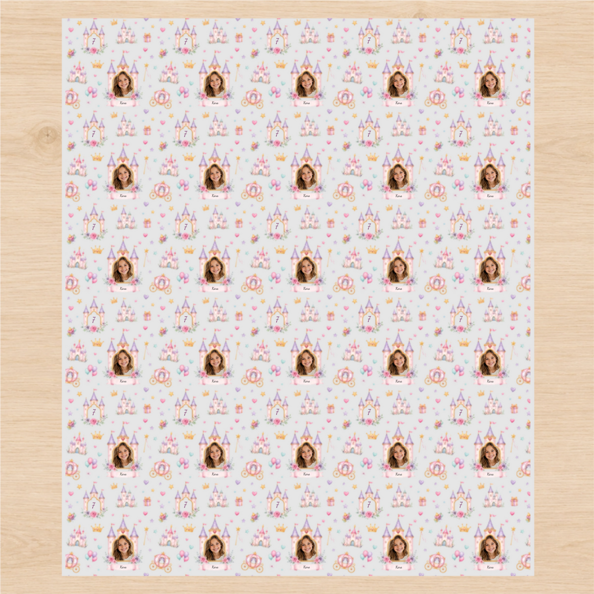 Personalized Princess Celebration Wrapping Paper | Custom Gift Wrap