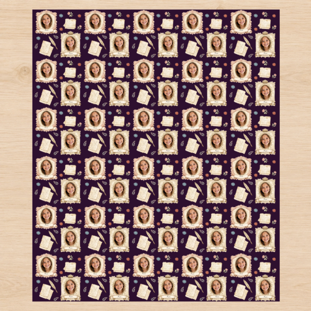 Personalized Vintage Letters Wrapping Paper | Custom Gift Wrap