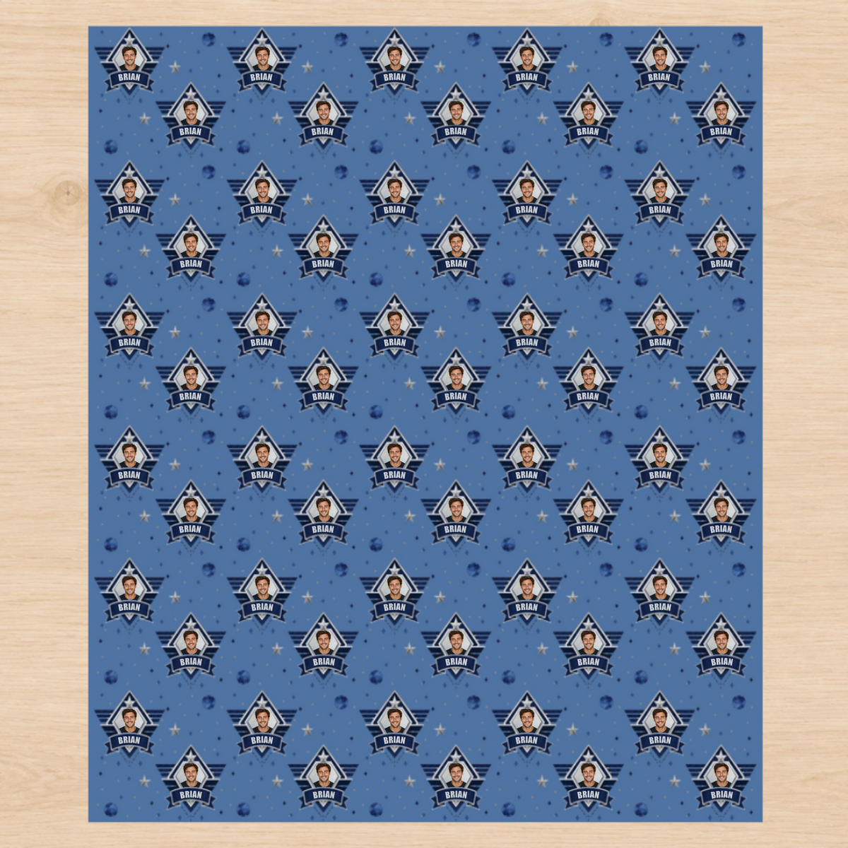 Personalized Orbit Legacy Medallion Wrapping Paper | Custom Gift Wrap