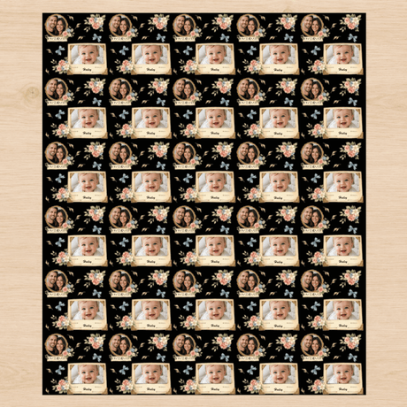 Personalized Vintage Family Photo Album Wrapping Paper | Custom Gift Wrap - London Penny Gift Wrap