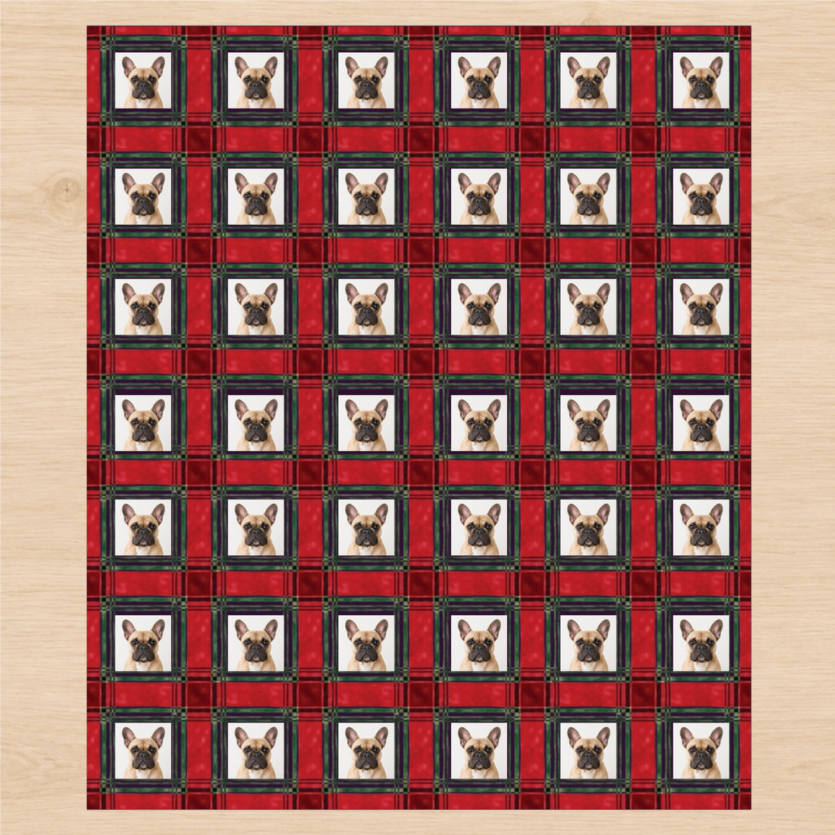 Personalized Cranberry Pines Plaid Wrapping Paper | Custom Gift Wrap