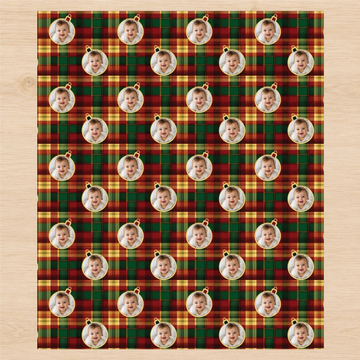 Personalized Candlelight Plaid Wrapping Paper | Custom Gift Wrap