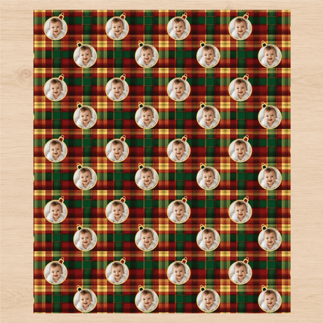 Personalized Candlelight Plaid Wrapping Paper | Custom Gift Wrap - London Penny Gift Wrap