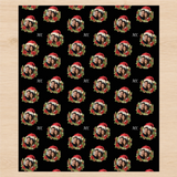 Personalized Festive Bear Wreaths Wrapping Paper | Custom Gift Wrap