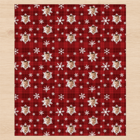 Personalized Holiday Plaid Snowfall Wrapping Paper | Custom Gift Wrap - London Penny Gift Wrap