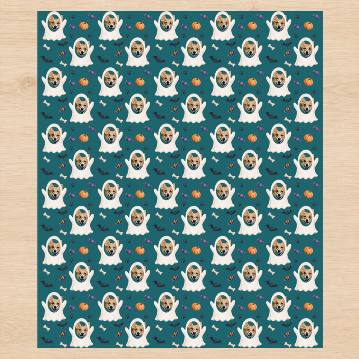 Personalized Haunted Dog Treats Wrapping Paper | Custom Gift Wrap